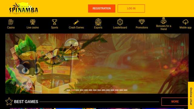 Spinamba casino screenshot